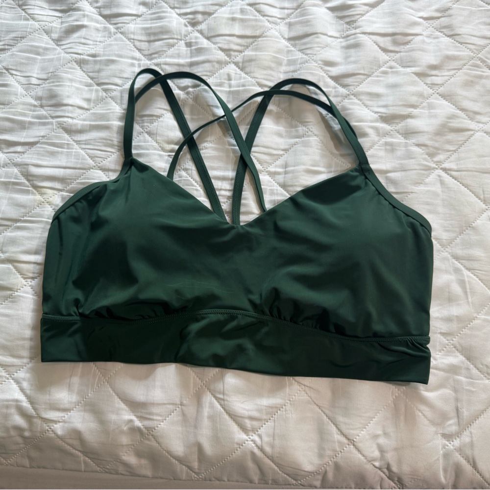 all in motion Dark Green Strappy Sports Bra with Removable Pads - Women's